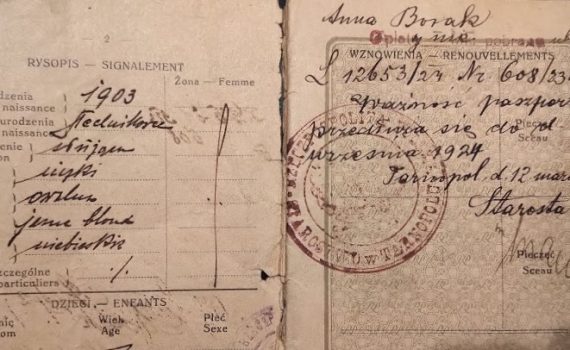 Image of Marianne Fedunkiw's maternal grandmother's Ukrainian passport, with which she arrived in Canada in 1924