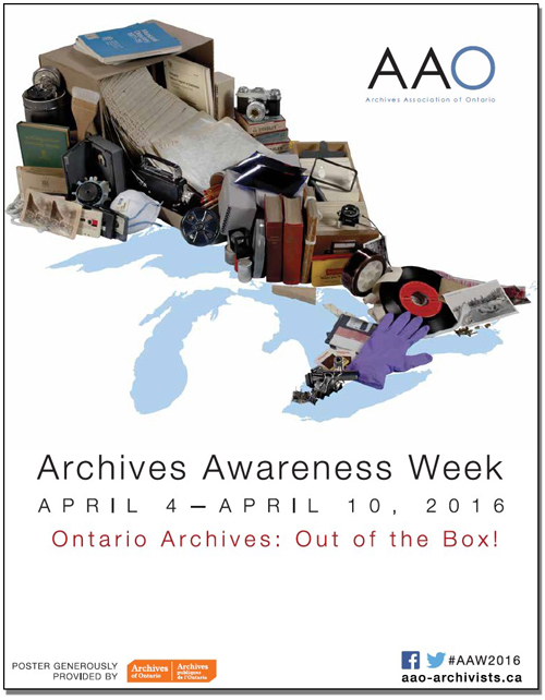 Archives of Ontario poster for Archives Awareness Week 2016